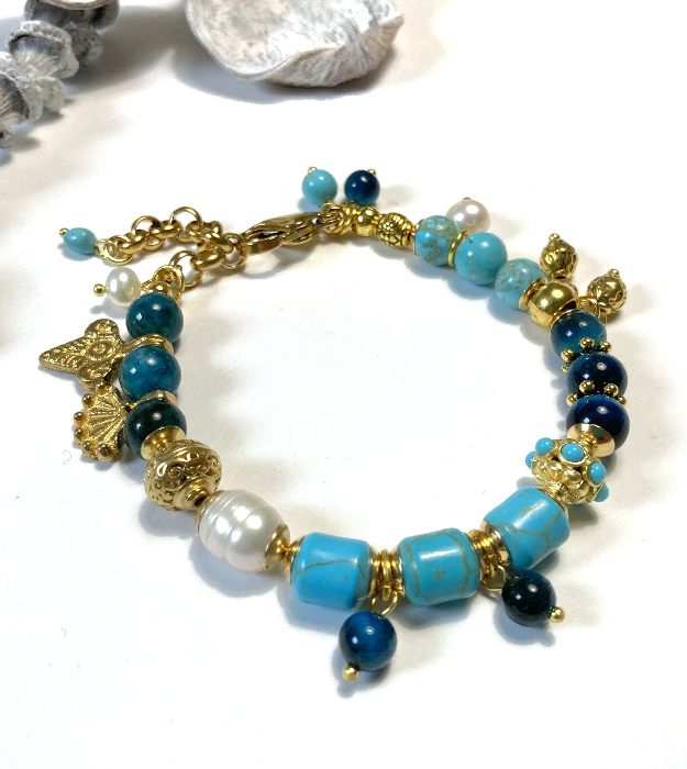 blauwe armband halfedelstenen 1