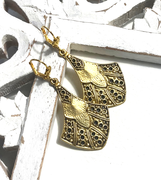 Golden boho statement oorbellen