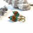 Rood, Goud & Turquoise boho Oorbellen