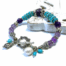 Paars met turquoise armband met Amethist in zilver