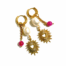 Gouden RVS Huggie Oorbellen met Stralend Hart bedels