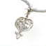 Losse verzilverde hanger in hart vorm