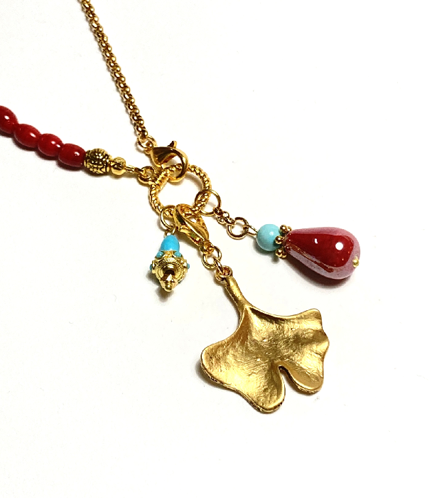 Ginkgo Biloba hanger in goud - Afbeelding 3