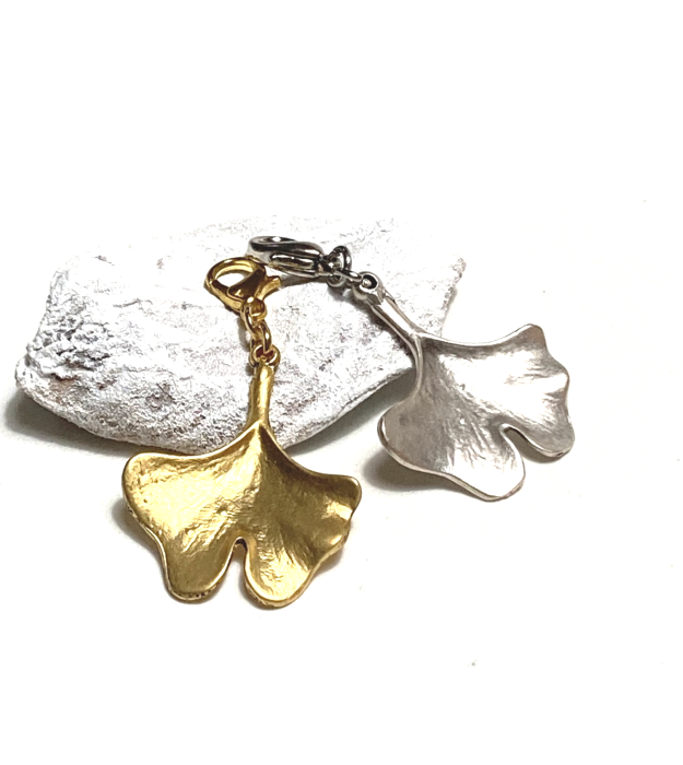 Verzilverde Ginkgo Biloba hanger - Afbeelding 3