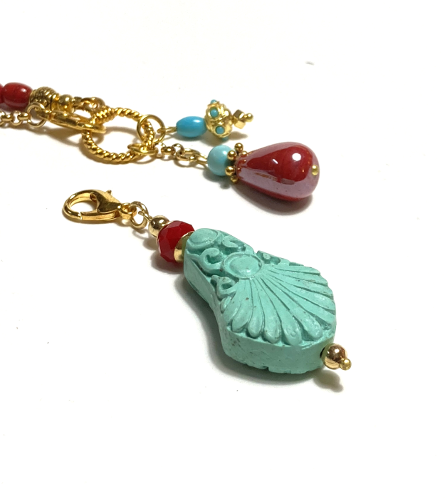 Hanger met handgemaakte Cinnabar kraal - Afbeelding 2