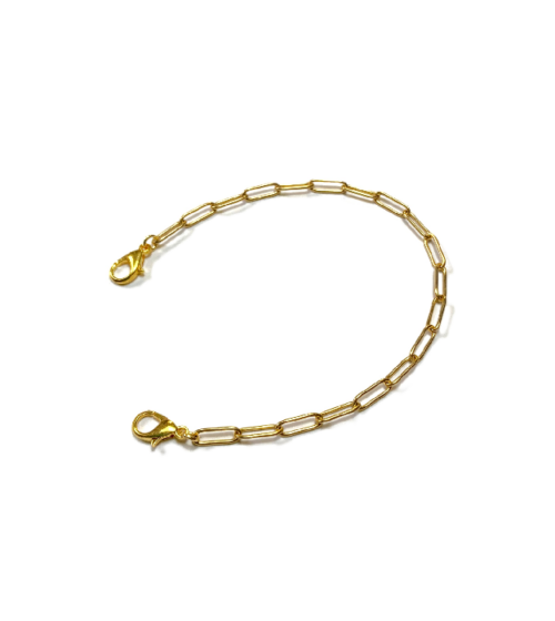 Ketting Verlengstuk 'Paperclip' van verguld RVS 22cm