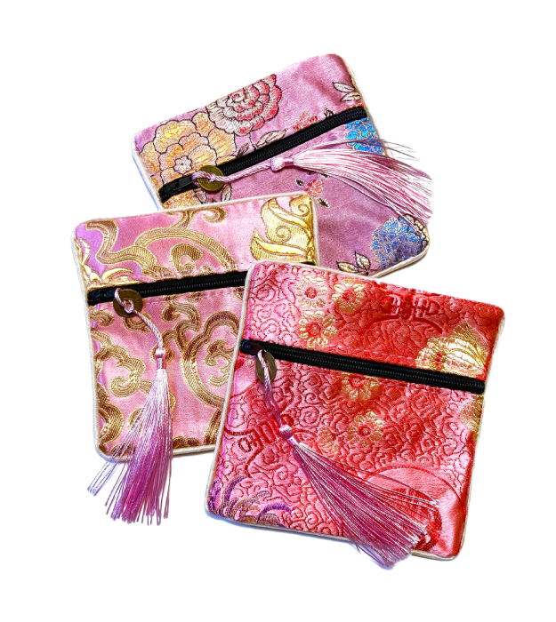 Lichtroze Sieraden Hoesje van Satijn, prijs per stuk